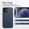 Accezz MagSafe Leather Backcover - Soft case - Krasbestendig - Donkerblauw (iPhone 12 Pro)