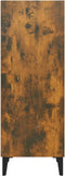 vidaXL - Dressoir - 34,5x32,5x90 - cm - bewerkt - hout - gerookt - eikenkleurig
