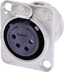 Neutrik NC4FD-L-1 XLR-connector Flensbus, contacten recht Aantal polen: 4 Zilver 1 stuk(s)