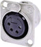 Neutrik NC4FD-L-1 XLR-connector Flensbus, contacten recht Aantal polen: 4 Zilver 1 stuk(s)