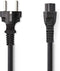 Nedis Stroomkabel - Type F (CEE 7/7) Male - IEC-320-C5 - 5.00 m - Zwart