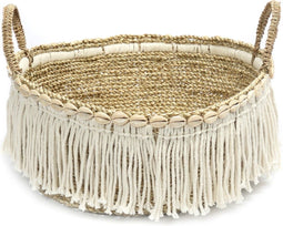 The Boho Fringe mand wit 40cm