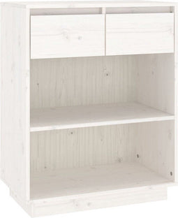 vidaXL - Wandkast - 60x34x75 - cm - massief - grenenhout - wit