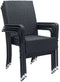 Juskys Yoro - Tuinstoelen - 4-delig - Stapelbaar - Zwart (4 stuks)