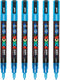 Posca Stiften PC-3M Fine Tip - verfstiften - Glitter lichtblauw - 6 stuks
