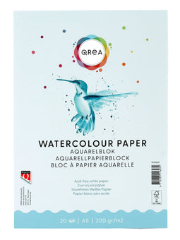 Qrea - Aquarelblok a5 20vel 200gr gelijmd | 60 stuks
