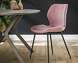 Eetkamerstoel Justin Velvet - Roze | Meubelplaats (set van 2)