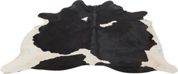 J-Line tapijt Koeienvel - leer - zwart/wit