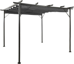 vidaXL-Pergola-met-uittrekbaar-dak-180-g/m²-3x3-m-staal-antracietkleur