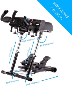 Wheel Stand Pro - Deluxe V2 - Honeycomb Yoke en Throttle ondersteuning - Zwart
