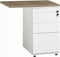 Ladeblok met aanbouwstuk 80x60cm 3 laden kleur Aluminium (RAL9006) topblad Antraciet eiken