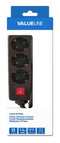 Valueline 3-Wegs Stekkerdoos - 1,5M - Zwart