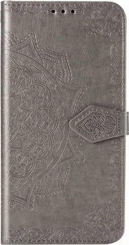 Hoesje Geschikt voor Samsung Galaxy Note 20 Ultra Hoesje Met Pasjeshouder - Mandala Bookcase - Grijs
