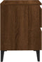 vidaXL - Nachtkastje - met - metalen - poten - 40x35x50 - cm - bruin - eikenkleur