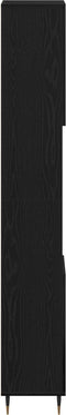 vidaXL - Badkamerkast - Zwart - Eiken - 30x30x190 - cm - Geengineerd - Hout
