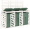 vidaXL - Containerberging - drievoudig - massief - grenenhout - wit