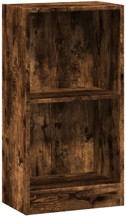 vidaXL - Boekenkast - 40x24x76 - cm - bewerkt - hout - gerookt - eikenkleurig