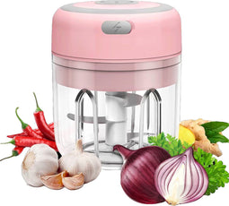 IMTEX Hakmolen elektrische - USB oplaadbal - Mini Portable Chopper - 250ml - Roze