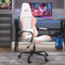 vidaXL - Gamestoel - kunstleer - wit - en - roze