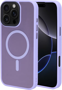 Mobiparts iPhone 16 Pro Max - Hardcover - MagSafe Compatible met Corner Protection - Satin Lila