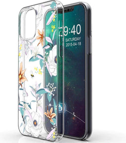 iMoshion Hoesje Geschikt voor iPhone 12 Pro / 12 Hoesje Siliconen - iMoshion Design hoesje - Meerkleurig / Transparant / English Garden