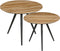 Mica Decorations Jailey - Bijzettafel - Set van 2 - H49 x Ø50 cm - Gerecycled Hout - Bruin (2 stuks)