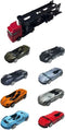 Die-cast Transporter met 4 metalen auto's