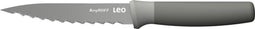 LEO Gekarteld universeel mes Balance 11,50cm met beschermhoes - Grijs -