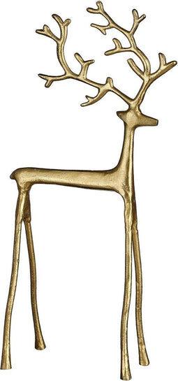 Mica Decorations Kerstversiering Rendier - 26x13x41 cm - Aluminium - Goud