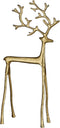 Mica Decorations Kerstversiering Rendier - 26x13x41 cm - Aluminium - Goud