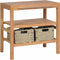 vidaXL - Badkamer - wastafelkast - met - 2 - manden - 74x45x75 - cm - massief - teakhout