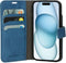 Mobiparts iPhone 15 - Classic Wallet Case - Ruimte voor pasjes - Steel Blue