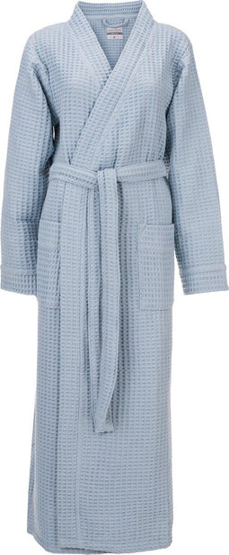Heckettlane Badjas Wafel - Unisex Ochtendjas van 65% Gerecycled Katoen - GSM 450 - Blauw