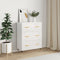 vidaXL - Dressoir - 69,5x34x90 - cm - bewerkt - hout - hoogglans - wit