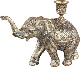 PTMD Kandelaar Elischa - 21x8x16 cm - Polyester - Goud