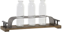 Vaas DKD Home Decor Bruin Zwart Metaal Kristal 45 x 11 x 22 cm (3 Onderdelen)