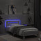 vidaXL - Bedframe - met - hoofdbord - en - LED-verlichting - wit - 75x190 - cm