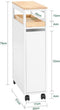 SoBuy NSR11-WN - Plankenkast op Wieltjes - 4 Lagen - Wit