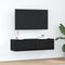 vidaXL - TV-meubel - Zwart - Eiken - 100x31x25,5 - cm - Bewerkt - Hout