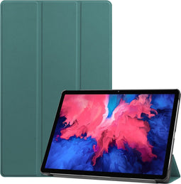 imoshion Tablet Hoes Geschikt voor Lenovo Tab P11 Plus / Tab P11 - imoshion Trifold Bookcase - Donkergroen /Donkergroen