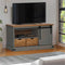 vidaXL - Tv-meubel - HALDEN - met - schuifdeur - grijs - 110x40x60 - cm - massief - hout