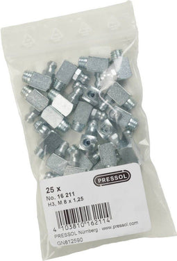 Pressol Conische smeernippel H3-90°, M 8 x 1,25-VZ 25 stuk(s)