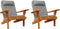 vidaXL - Stoelkussens - 2 - st - Adirondack - oxford - stof - grijs