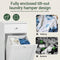 SoBuy BZR21-II-W - Smalle Badkamerkast - Wasgoedkast met Uittrekbare Mand - Wit 40x90x38cm