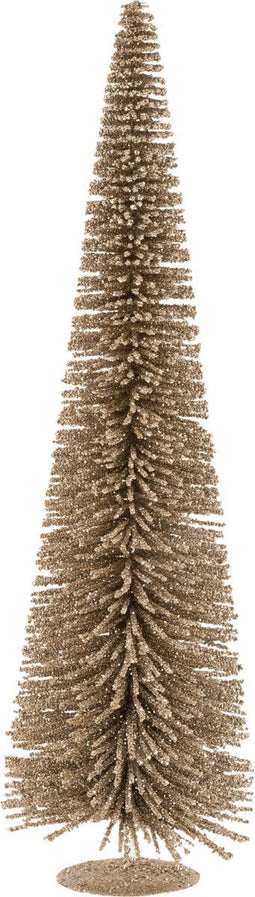 J-Line decoratie Kerstboom Bolletjes Glitter - kunststof - champagne - large