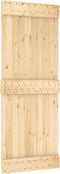 vidaXL - Schuifdeur - met - beslag - 80x210 - cm - massief - grenenhout