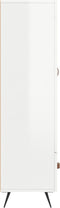 vidaXL - Hoge - kast - 69,5x31x115 - cm - bewerkt - hout - hoogglans - wit