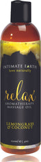 Intimate Earth Relax - Massage Olie - Lemongrass Coconut - 120 ml
