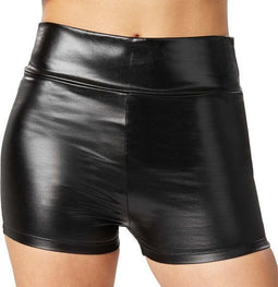 Dressforfun Metallic hotpants - verkleedkleding - sexy pasvorm - zwart L