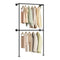 Woltu Open Wandkast Industrieel Zwart - Wandgemonteerde Kledingrek met 2 Stangen 102,5 x 187 x 36,5